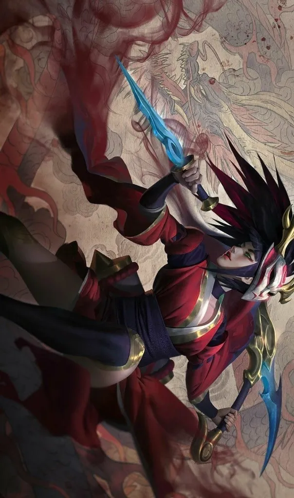 Akali, Blood Moon skin splash art