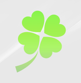 Four-leaf clover geometric branding symbol