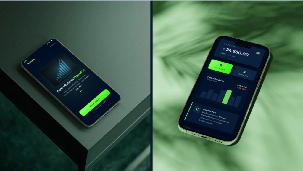FreelaFin mobile mockup presentation