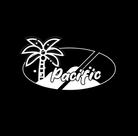 Pacific logo — white on black version