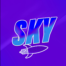 SKY logo with rocket mark